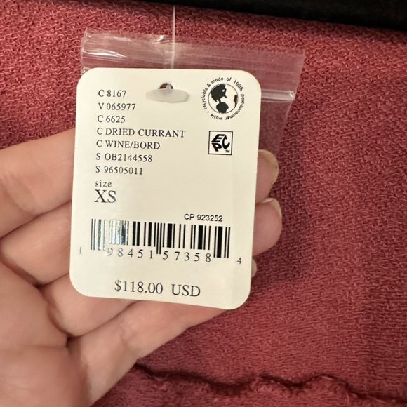 Free People Intimately Womens Long Sleeve Wrap Duster Cardigan in Wine Sz XS NWT - Picture 4 of 8